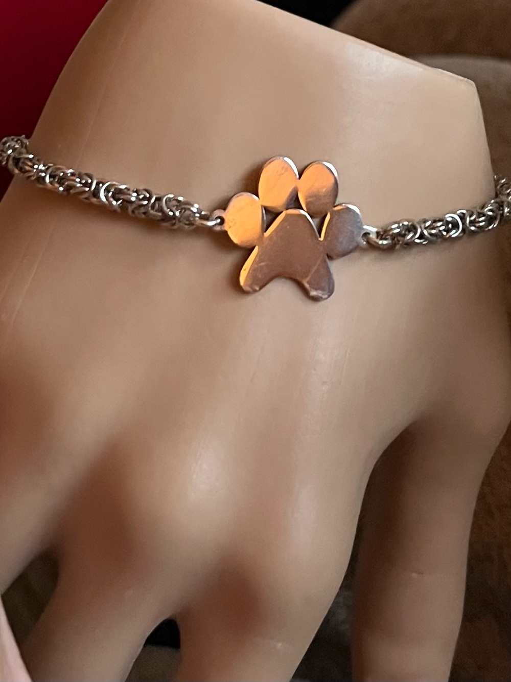 L67: Solid 925 Sterling Silver Pet Paw Bracelet - Adjusts up to 8” as sm as 2”